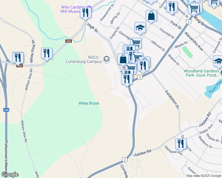 map of restaurants, bars, coffee shops, grocery stores, and more near Jerry Byers Drive in Bridgewater