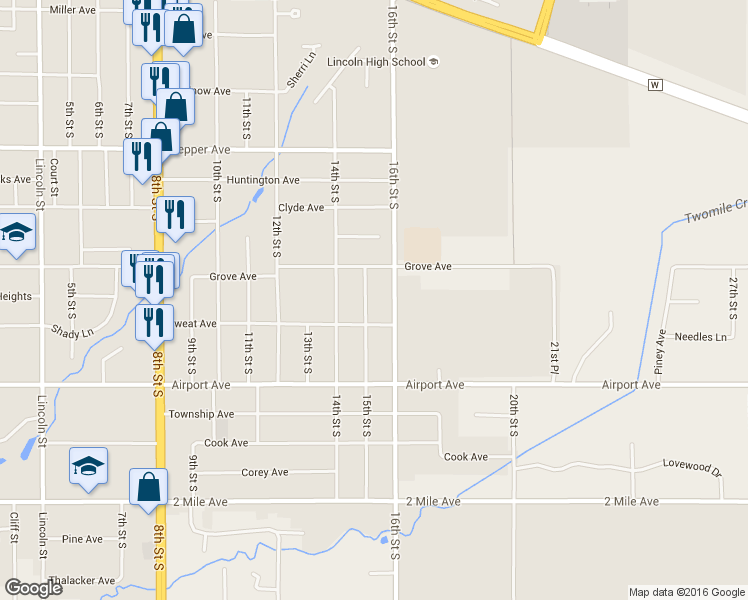 map of restaurants, bars, coffee shops, grocery stores, and more near 2911 15th Street South in Wisconsin Rapids