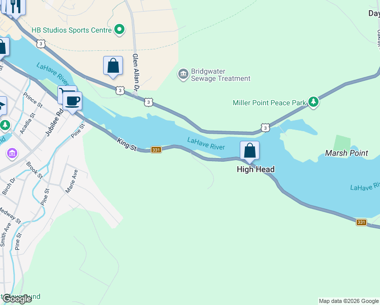 map of restaurants, bars, coffee shops, grocery stores, and more near 50 Harlow Road in Conquerall Bank