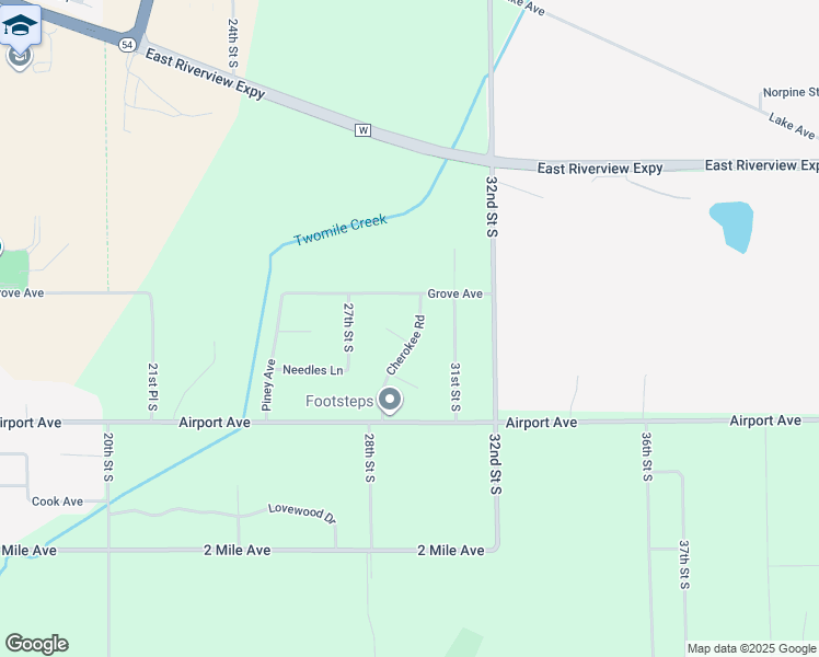 map of restaurants, bars, coffee shops, grocery stores, and more near 2940 Cherokee Road in Wisconsin Rapids