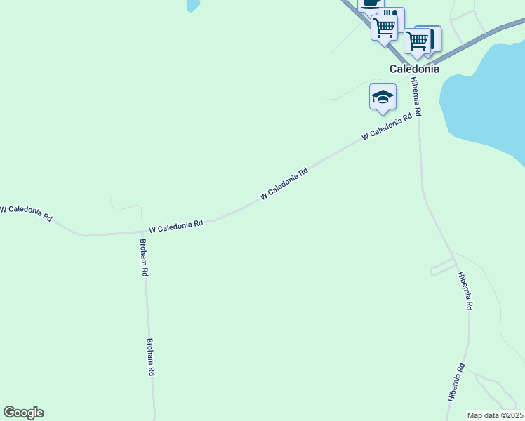 map of restaurants, bars, coffee shops, grocery stores, and more near 185 West Caledonia Road in Caledonia