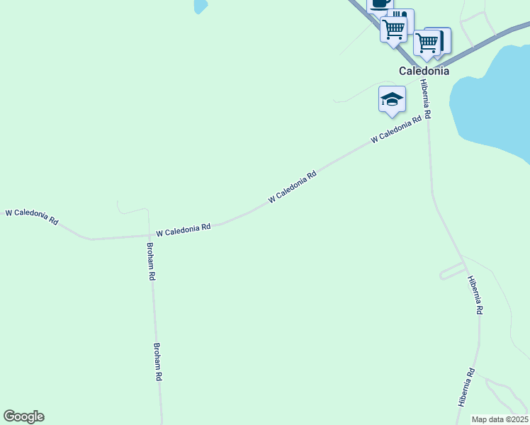 map of restaurants, bars, coffee shops, grocery stores, and more near 185 West Caledonia Road in Caledonia
