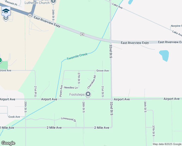map of restaurants, bars, coffee shops, grocery stores, and more near 2940 Cherokee Road in Wisconsin Rapids