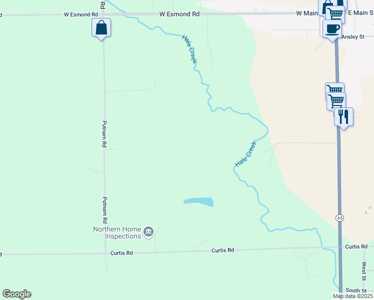 map of restaurants, bars, coffee shops, grocery stores, and more near 3210 Putnam Road in Hale