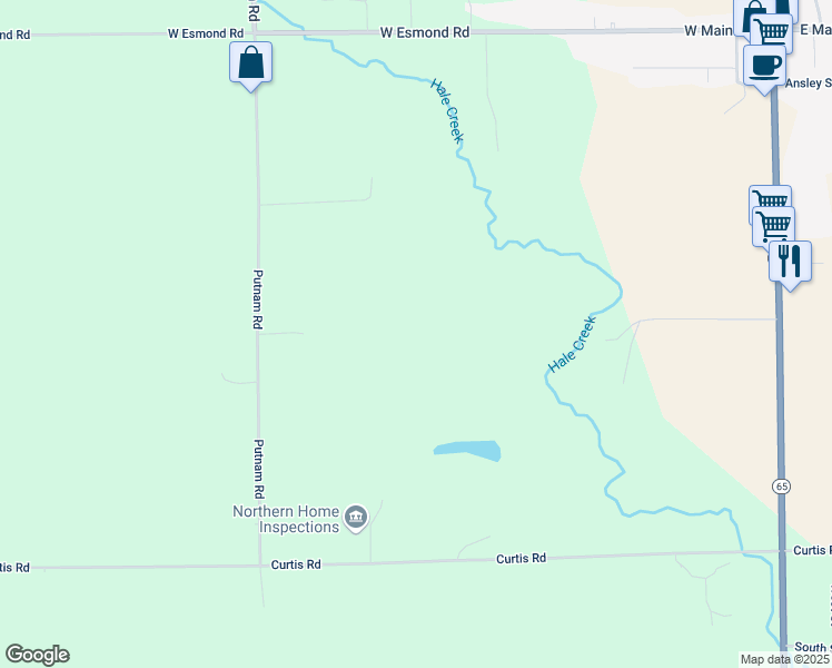 map of restaurants, bars, coffee shops, grocery stores, and more near 3210 Putnam Road in Hale