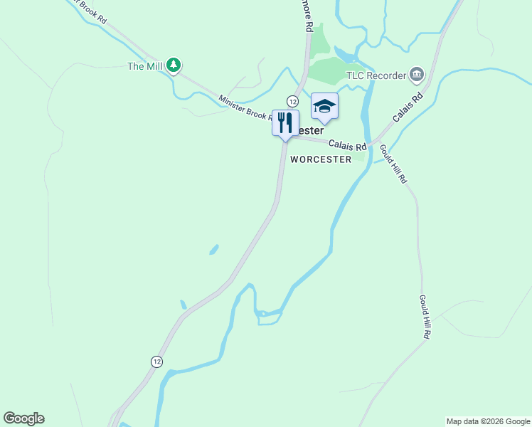 map of restaurants, bars, coffee shops, grocery stores, and more near 67 Worcester Village Road in Worcester