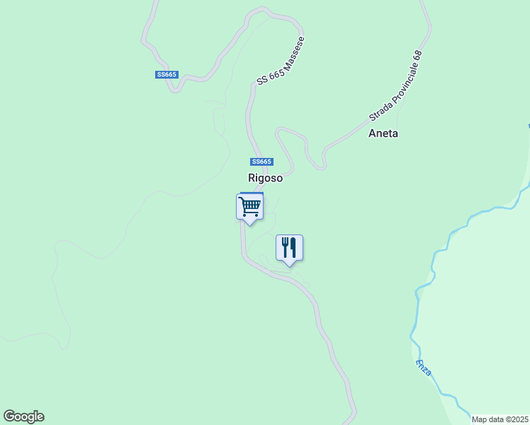 map of restaurants, bars, coffee shops, grocery stores, and more near 4 Via degli Archi in Rigoso