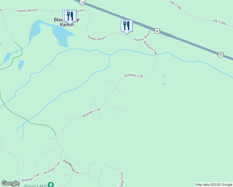 map of restaurants, bars, coffee shops, grocery stores, and more near 70975 Manna Grass in Sisters