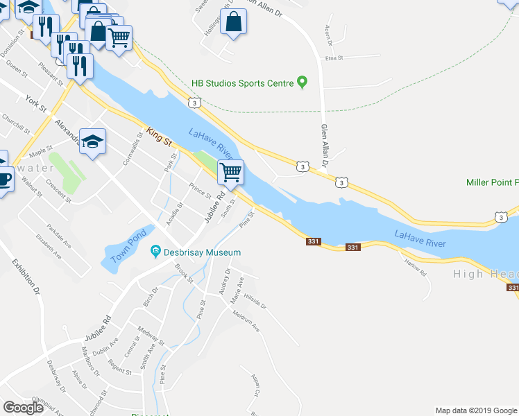 map of restaurants, bars, coffee shops, grocery stores, and more near 106 King Street in Conquerall Bank