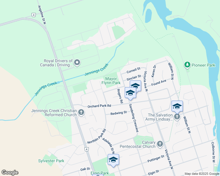 map of restaurants, bars, coffee shops, grocery stores, and more near 10 Edwin Street in Kawartha Lakes