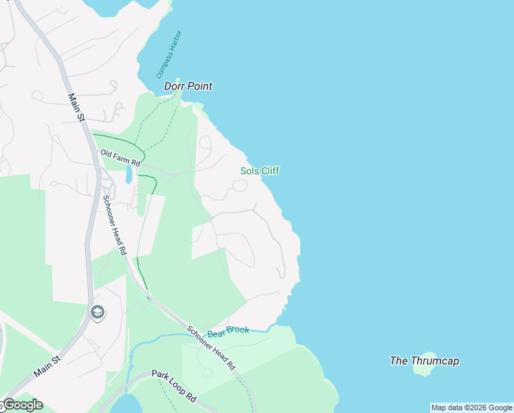 map of restaurants, bars, coffee shops, grocery stores, and more near 99 Sols Cliff Road in Bar Harbor