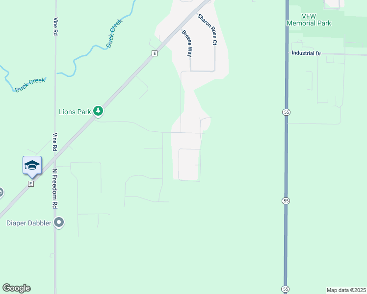 map of restaurants, bars, coffee shops, grocery stores, and more near N3646 Rose Garden Way in Freedom