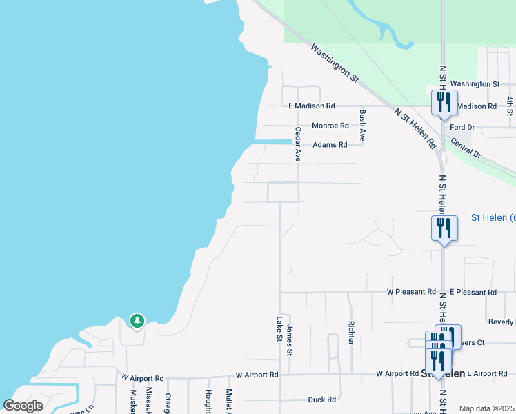 map of restaurants, bars, coffee shops, grocery stores, and more near Nixon in Richfield Township