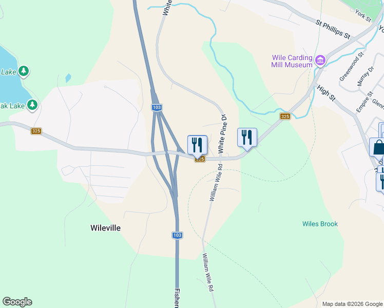 map of restaurants, bars, coffee shops, grocery stores, and more near 2826 Nova Scotia 325 in Wileville
