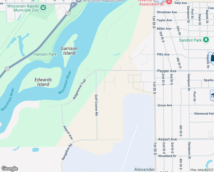 map of restaurants, bars, coffee shops, grocery stores, and more near 2511 Country Lane in Wisconsin Rapids