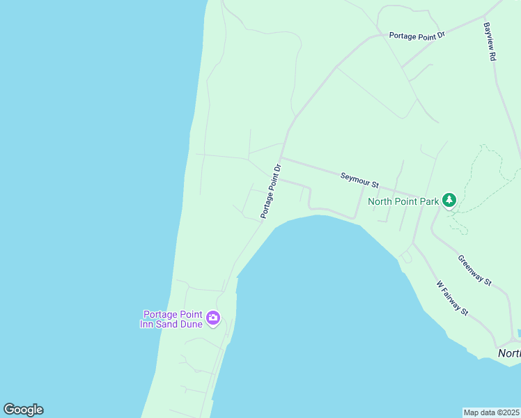 map of restaurants, bars, coffee shops, grocery stores, and more near 8751-8793 Portage Point Drive in Onekama