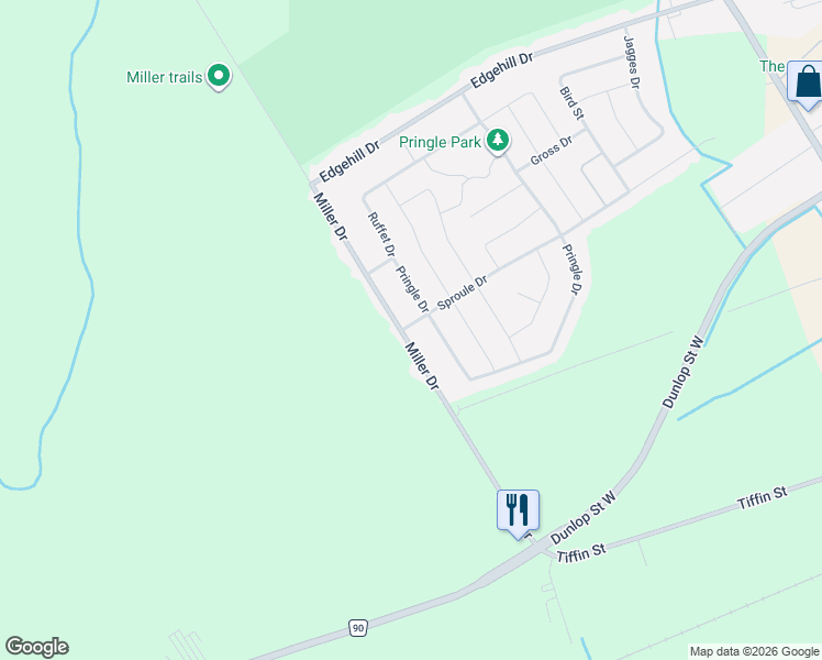 map of restaurants, bars, coffee shops, grocery stores, and more near in Barrie