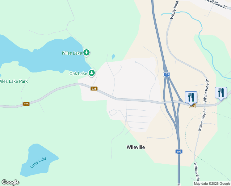 map of restaurants, bars, coffee shops, grocery stores, and more near 6 Darius Wile Road in Wileville
