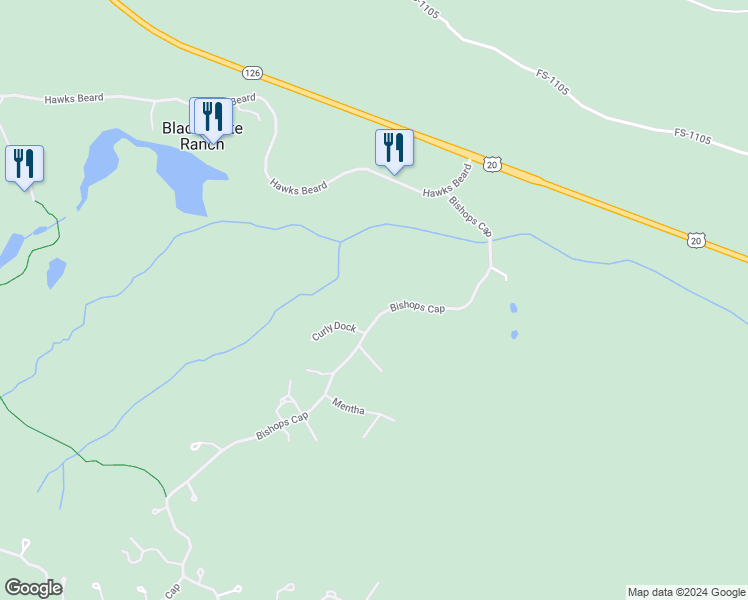 map of restaurants, bars, coffee shops, grocery stores, and more near 13774 Bishops Cap in Sisters