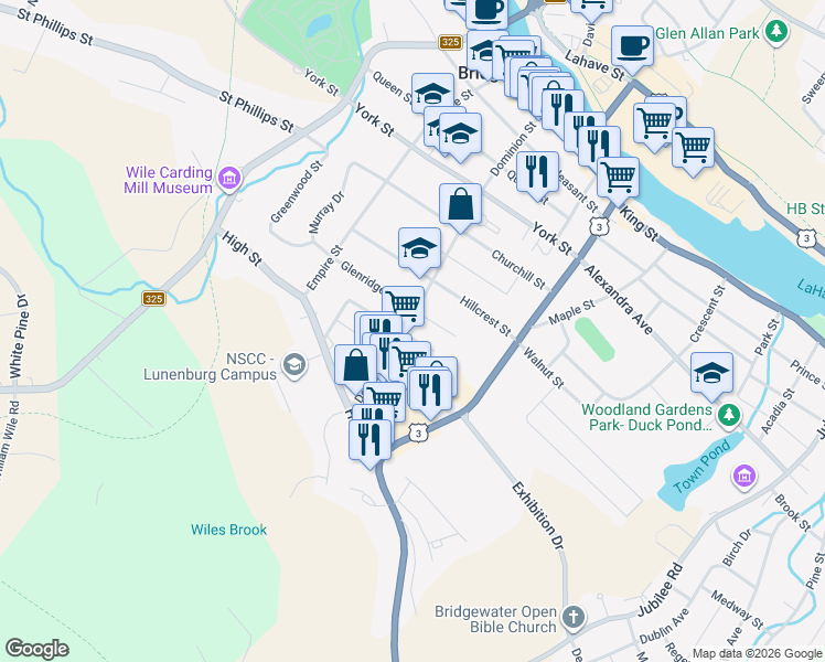 map of restaurants, bars, coffee shops, grocery stores, and more near 49 Glenridge Avenue in Bridgewater