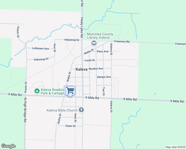 map of restaurants, bars, coffee shops, grocery stores, and more near 9208 Kauko Street in Kaleva