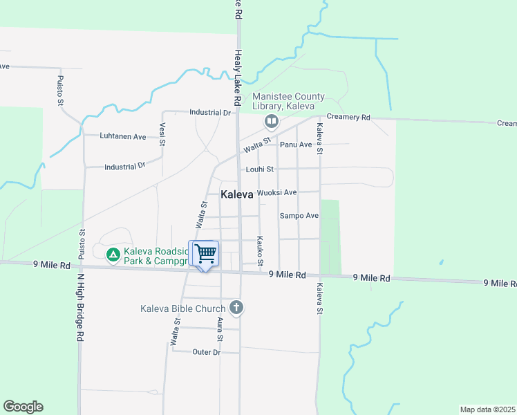 map of restaurants, bars, coffee shops, grocery stores, and more near 9208 Kauko Street in Kaleva
