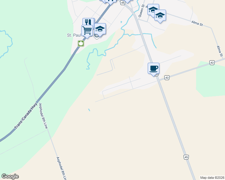 map of restaurants, bars, coffee shops, grocery stores, and more near 26 Maple Avenue in Norwood