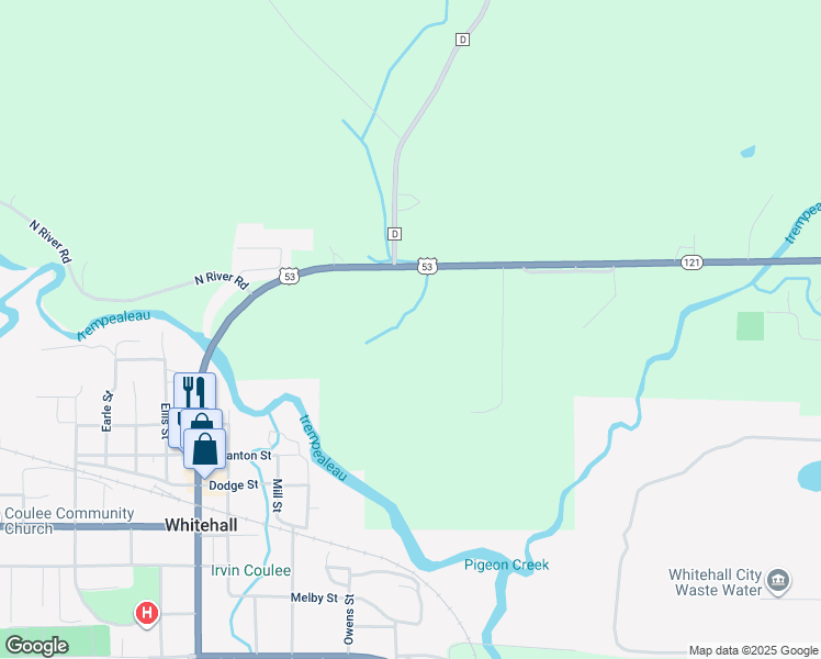 map of restaurants, bars, coffee shops, grocery stores, and more near in Whitehall