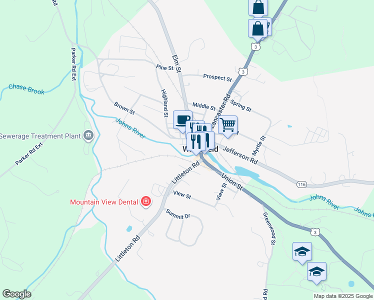 map of restaurants, bars, coffee shops, grocery stores, and more near 30 King Square in Whitefield