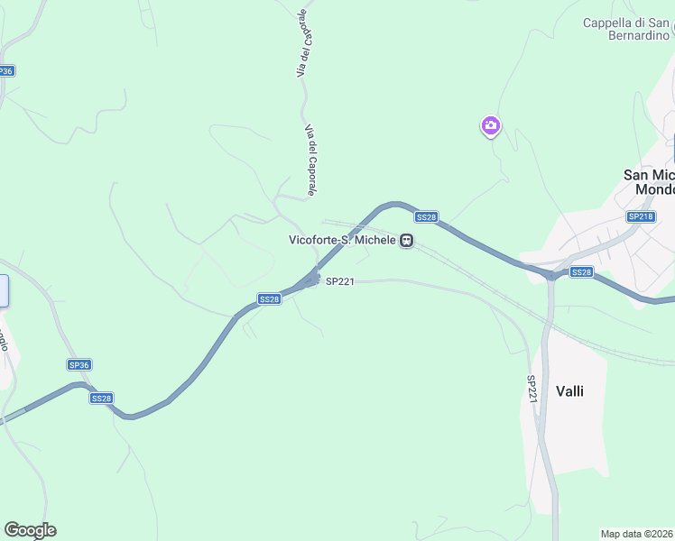 map of restaurants, bars, coffee shops, grocery stores, and more near Strada Statale 28 in Cuneo