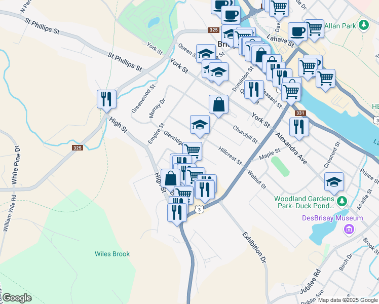 map of restaurants, bars, coffee shops, grocery stores, and more near 49 Glenridge Avenue in Bridgewater