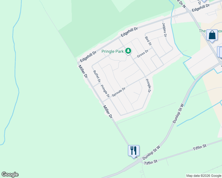 map of restaurants, bars, coffee shops, grocery stores, and more near in Barrie