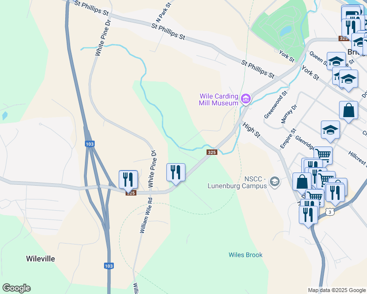 map of restaurants, bars, coffee shops, grocery stores, and more near 179 Pearl Street in Wileville