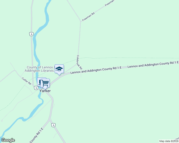 map of restaurants, bars, coffee shops, grocery stores, and more near 4398 Lennox and Addington County Road 1 East in Yarker