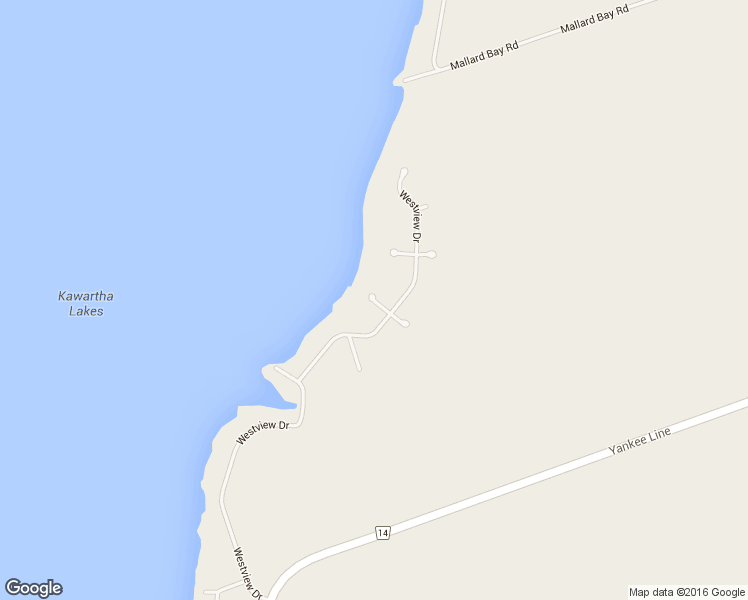 map of restaurants, bars, coffee shops, grocery stores, and more near 16 Millbrook Ridge Road in Kawartha Lakes