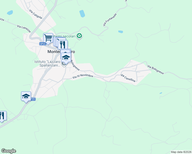 map of restaurants, bars, coffee shops, grocery stores, and more near 439 Via IV Novembre in Montombraro
