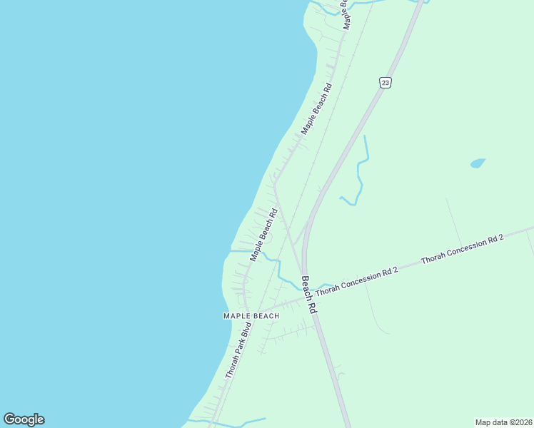 map of restaurants, bars, coffee shops, grocery stores, and more near 25300B Maple Beach Road in Brock
