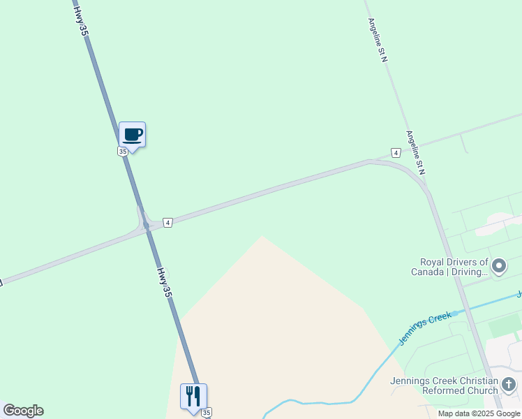 map of restaurants, bars, coffee shops, grocery stores, and more near 460 Thunder Bridge Road in Kawartha Lakes