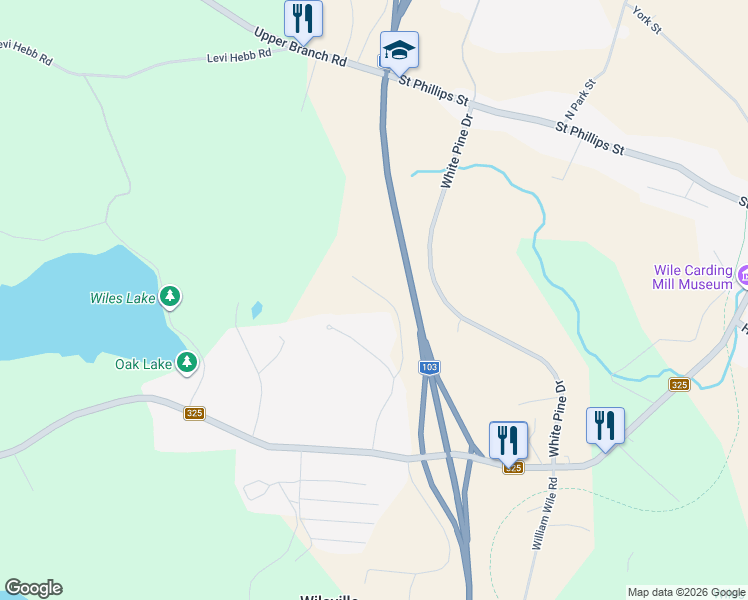 map of restaurants, bars, coffee shops, grocery stores, and more near Westside Drive in Lunenburg