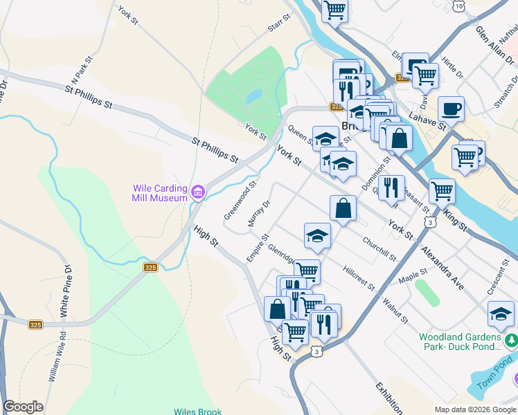 map of restaurants, bars, coffee shops, grocery stores, and more near 40 Murray Drive in Bridgewater