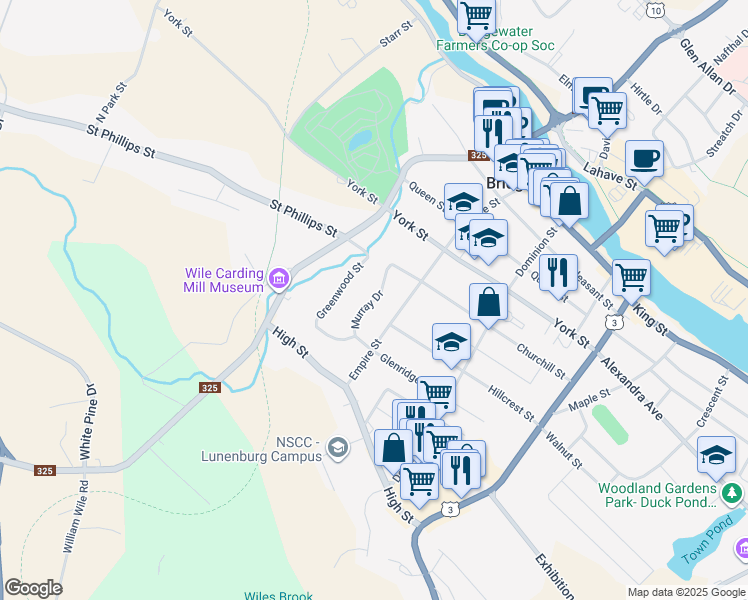 map of restaurants, bars, coffee shops, grocery stores, and more near 32 Murray Drive in Bridgewater