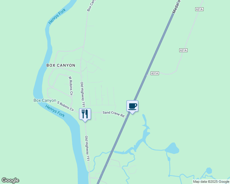 map of restaurants, bars, coffee shops, grocery stores, and more near Mallard Drive in Island Park