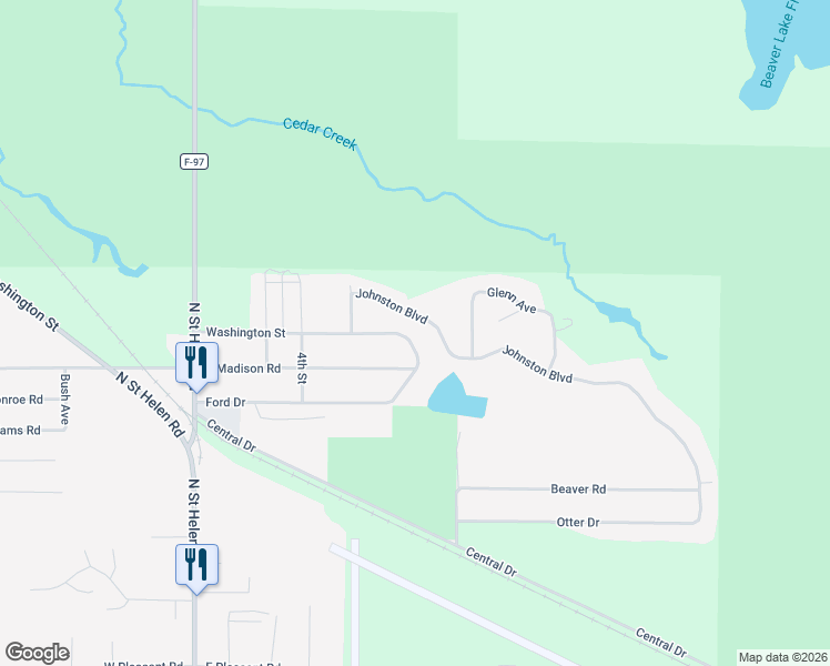 map of restaurants, bars, coffee shops, grocery stores, and more near 10408-104006 Washington Street in Richfield Township