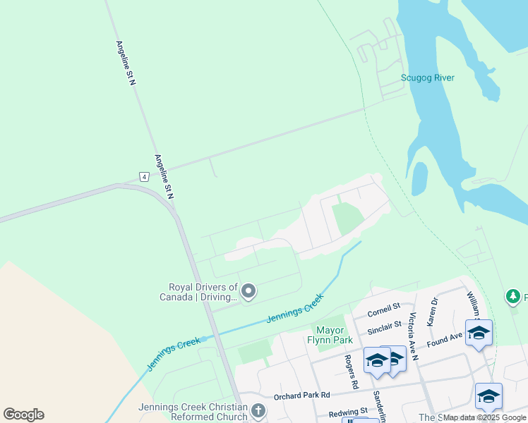 map of restaurants, bars, coffee shops, grocery stores, and more near 41 Carew Boulevard in Kawartha Lakes