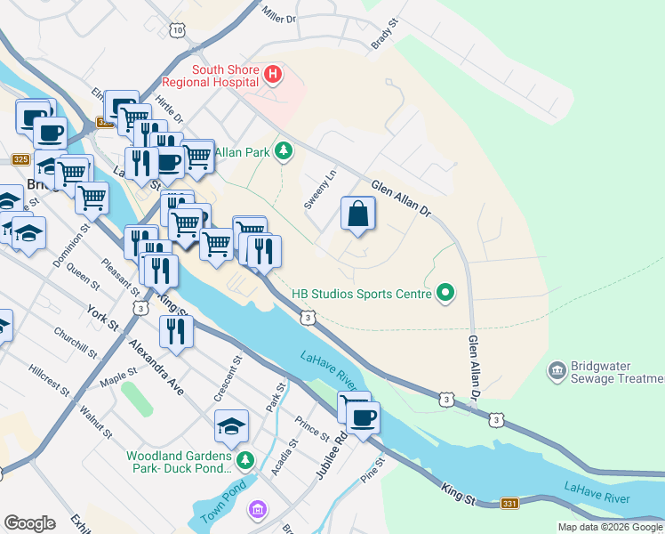 map of restaurants, bars, coffee shops, grocery stores, and more near 38 Roundhouse Drive in Bridgewater