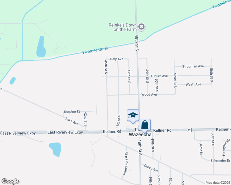 map of restaurants, bars, coffee shops, grocery stores, and more near 1620 46th Street South in Wisconsin Rapids