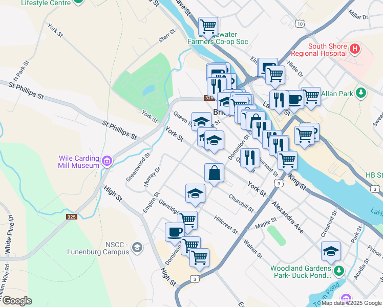 map of restaurants, bars, coffee shops, grocery stores, and more near 95 Empire Street in Bridgewater