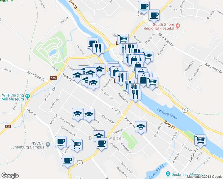 map of restaurants, bars, coffee shops, grocery stores, and more near 69 Pleasant Street in Bridgewater