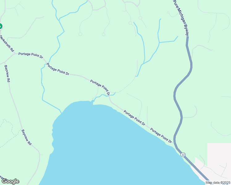 map of restaurants, bars, coffee shops, grocery stores, and more near 9354 Woodland Drive in Onekama
