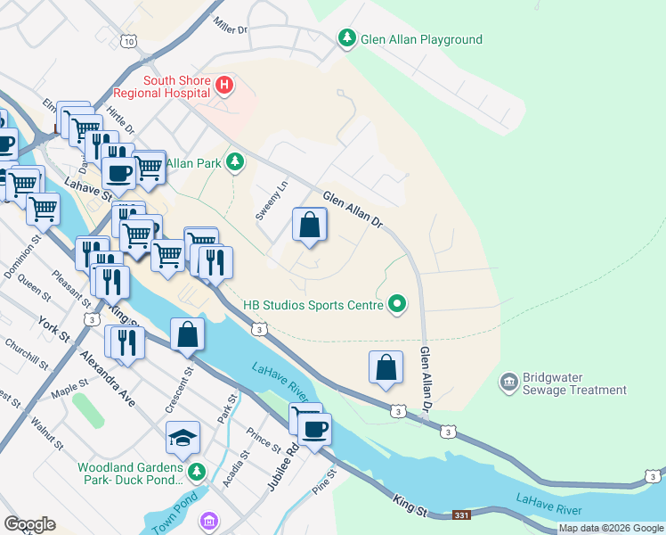 map of restaurants, bars, coffee shops, grocery stores, and more near 143 Roundhouse Drive in Bridgewater